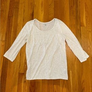 Gap Cream Colored Sparkle 3/4 Sleeve Top (M)